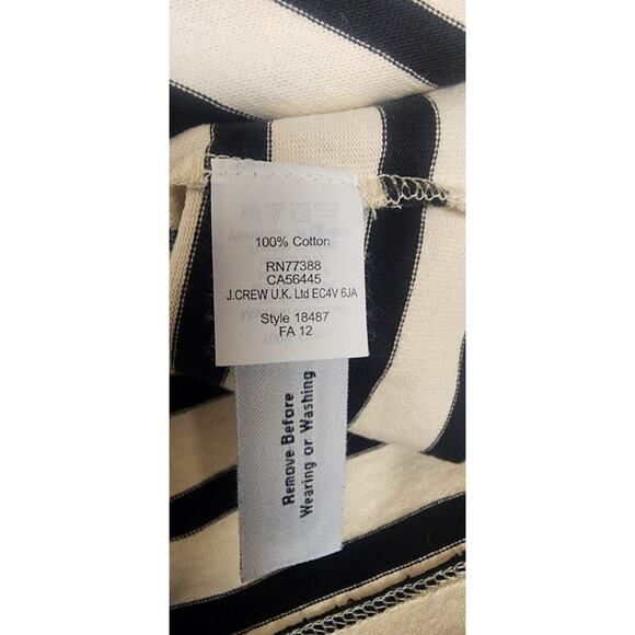 J. Crew Women's Size XS Black & Brown Raglan Sailor Stripe 3/4 Sleeve Top Blouse - Picture 6 of 6